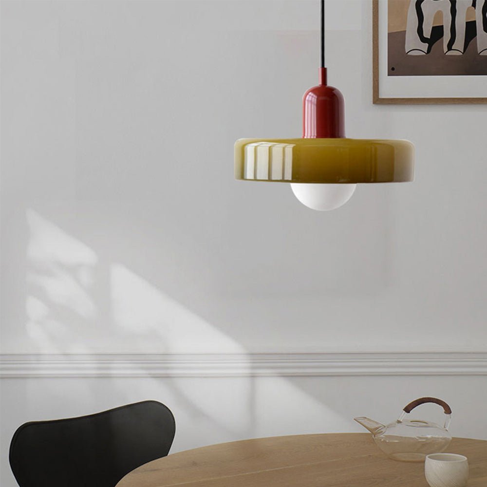 Stijlvolle Bauhaus Hanglamp van Kleurig Glas – Modern Design