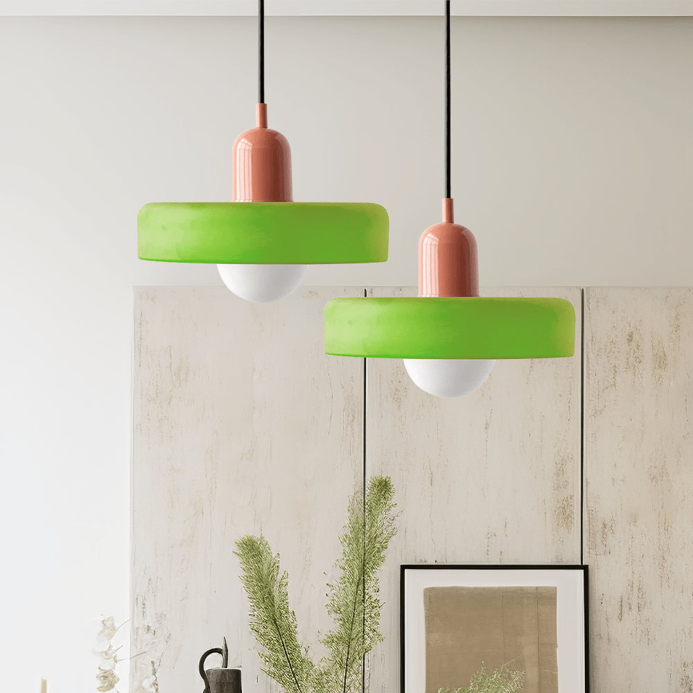 Stijlvolle Bauhaus Hanglamp van Kleurig Glas – Modern Design