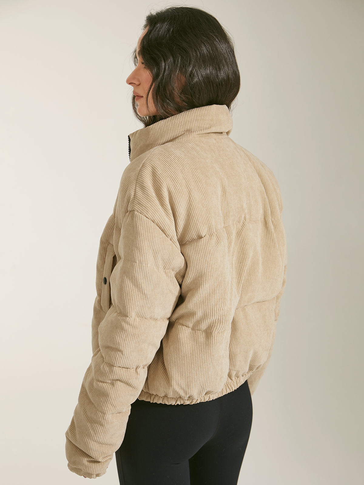 Ribbed Dames Bomber Winterjas