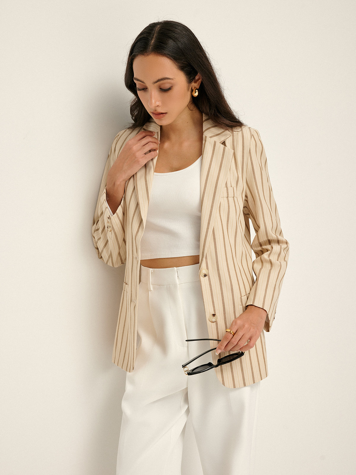 Gestreepte Elegante Dames Blazer