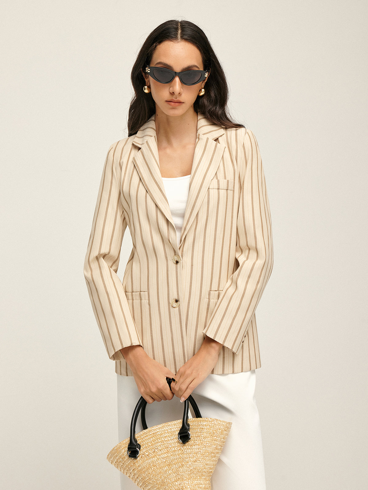 Gestreepte Elegante Dames Blazer