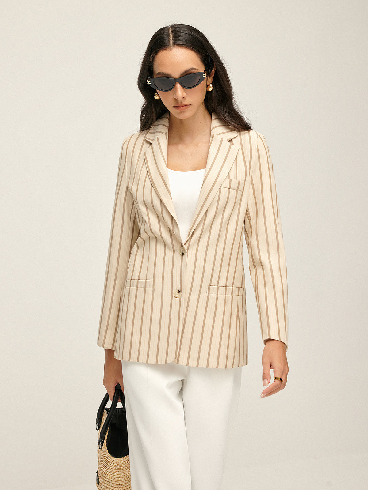 Gestreepte Elegante Dames Blazer