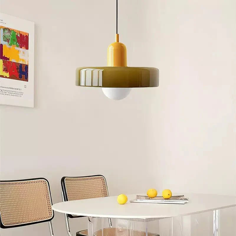 Stijlvolle Bauhaus Hanglamp van Kleurig Glas – Modern Design