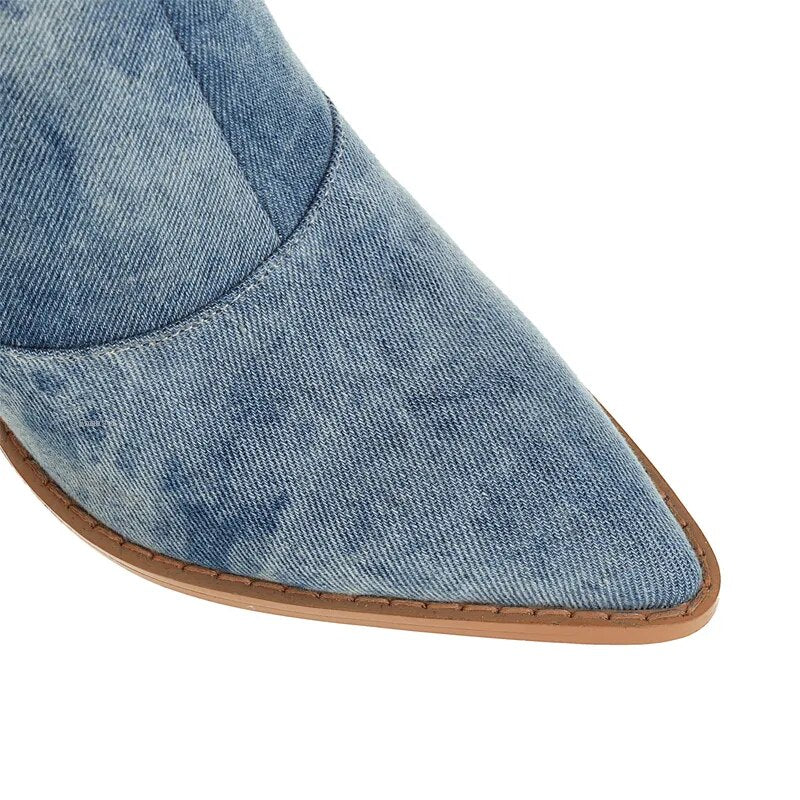 Stijlvolle Denim Dames Cowboylaarzen