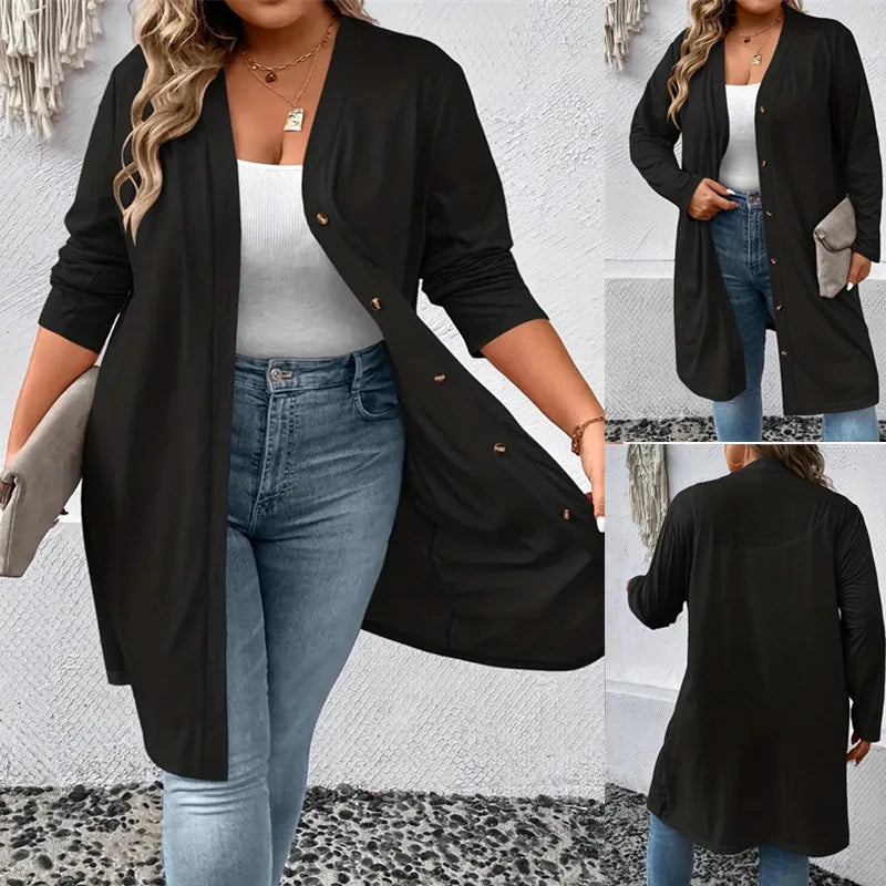 Plus Size Knitted Dames Cardigan