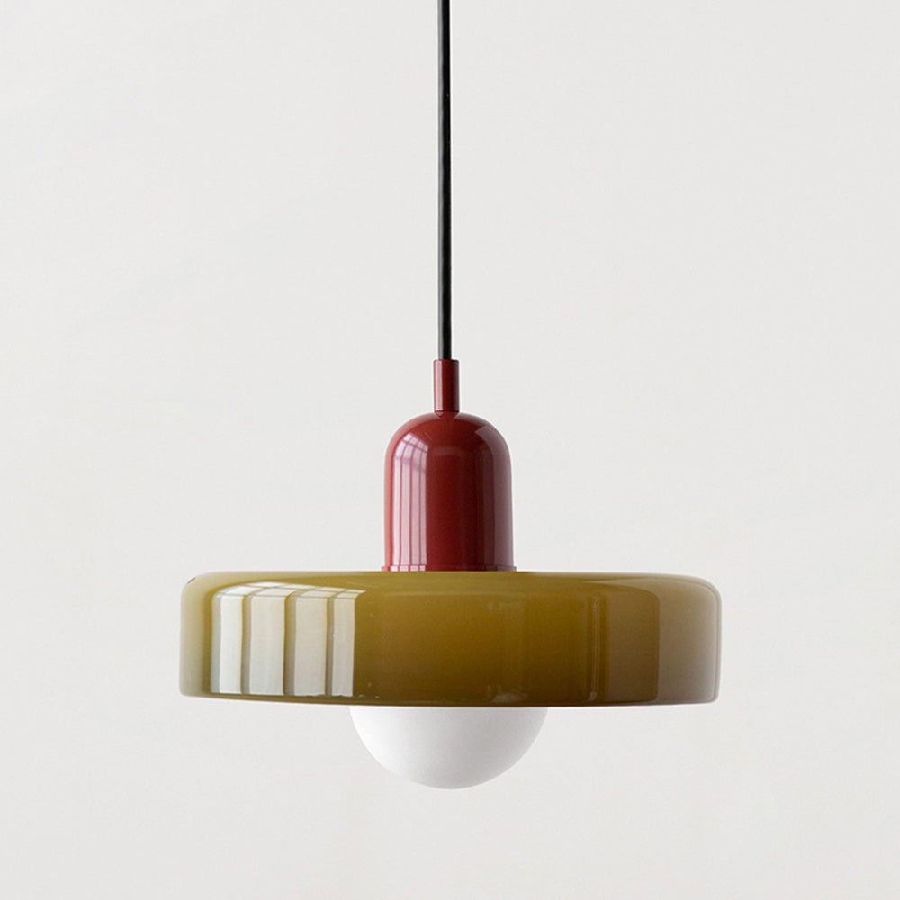 Stijlvolle Bauhaus Hanglamp van Kleurig Glas – Modern Design