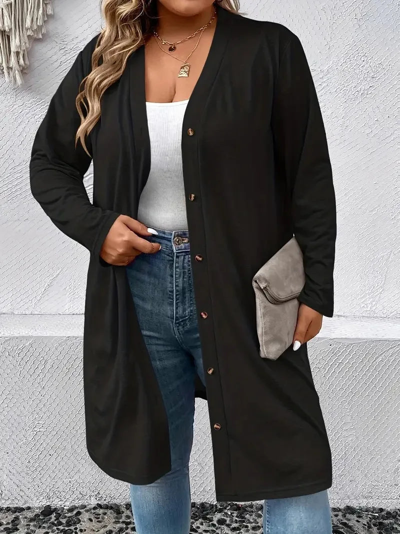 Plus Size Knitted Dames Cardigan