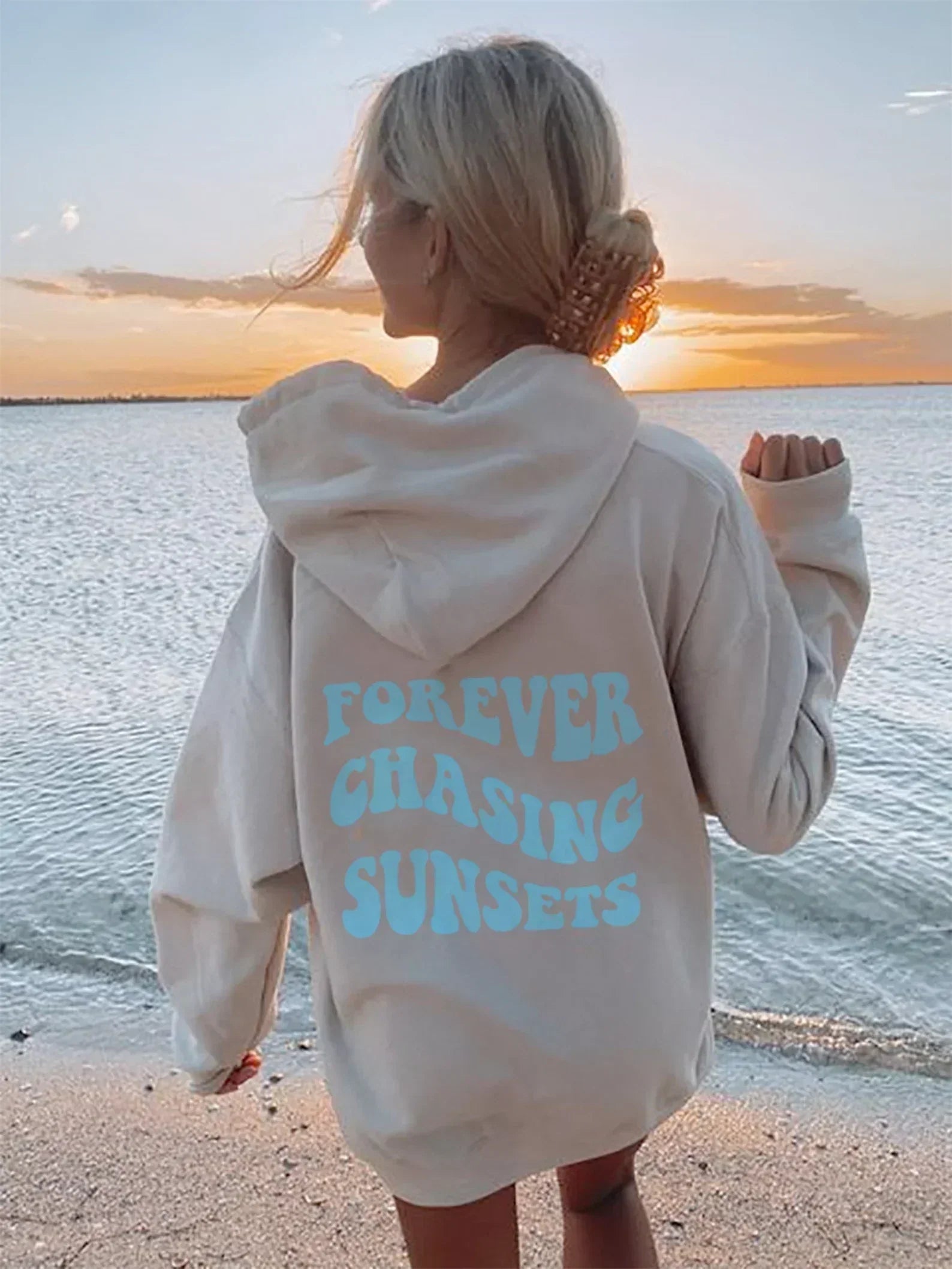 Forever Chasing Sunset Oversized Dames Hoodie