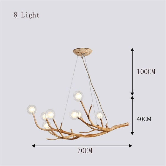 Rustieke Hangende Chandelier van Tak – Unieke Verlichting voor Thuis